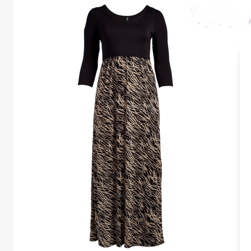 NWOT Black/Grass Maxi Dress 1X